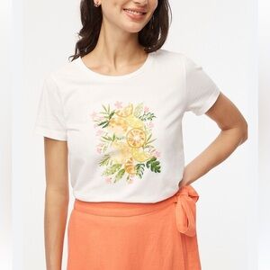 NWT J.Crew Factory Sequin lemon graphic collector's tee Sz XL Sold Out!